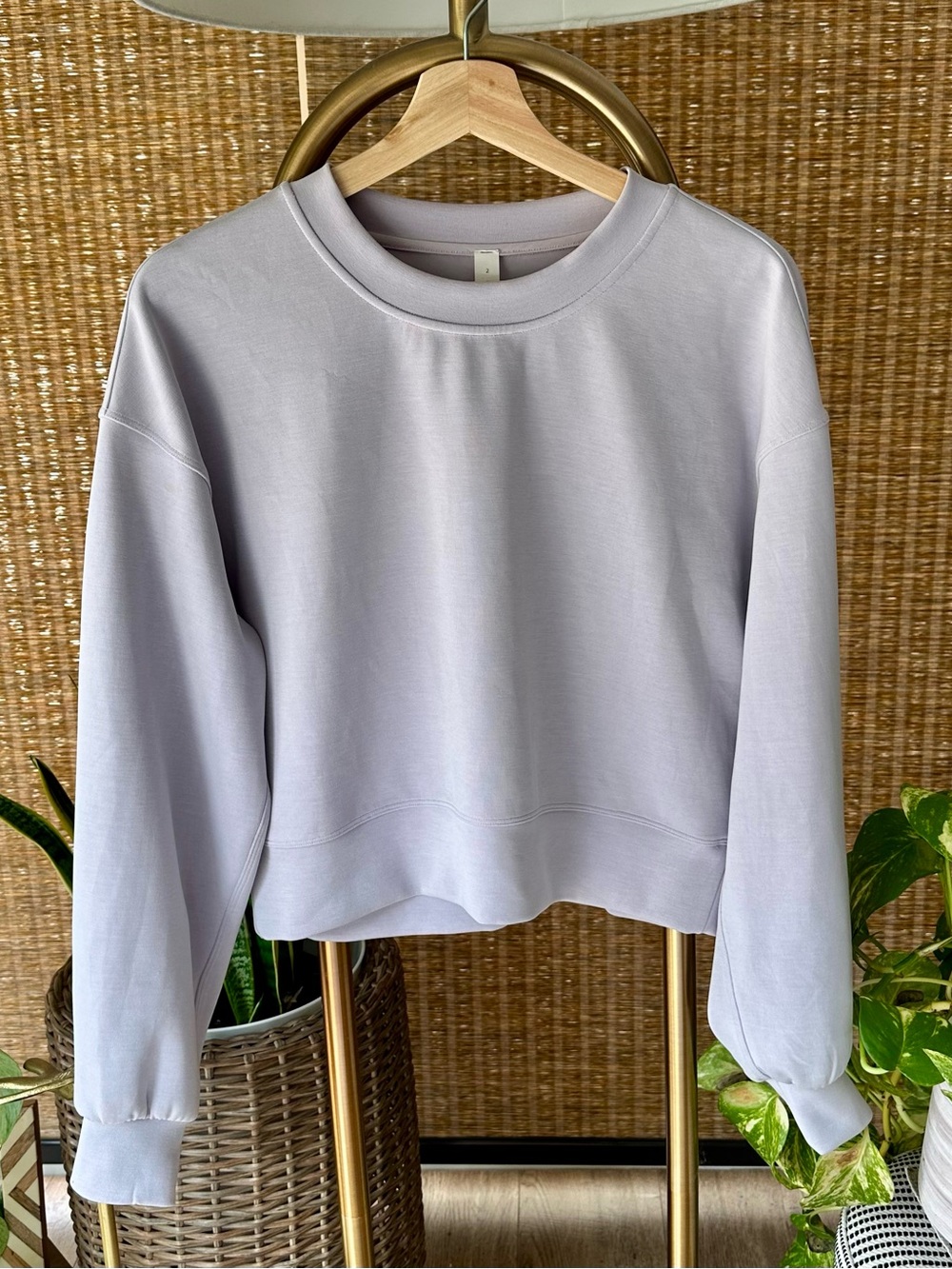 lululemon Cropped Crew Dusty Lavender Sweatshirt 2